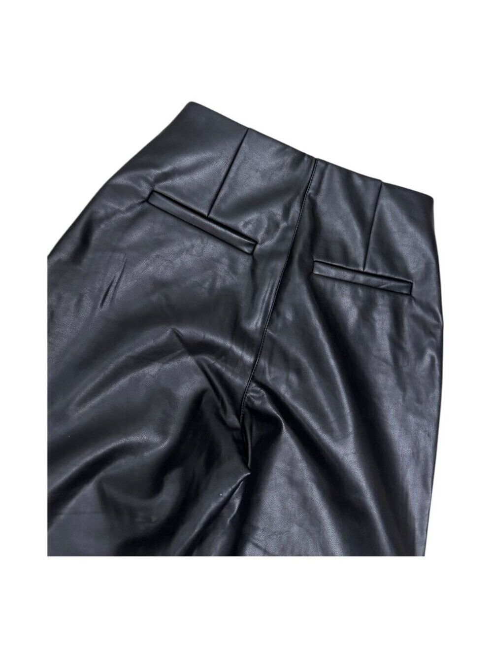 ABERCROMBIE & FITCH Vegan Leather CURVE LOVE Flared Pants Womens 00 - Picture 4 of 6